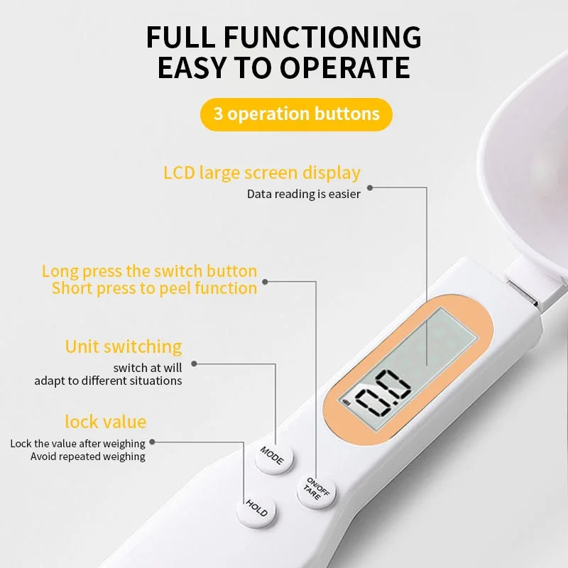 Digital Kitchen Scale 500g Capacity with 0.1g Precision LCD Display - Compact Measuring Tool for Food, Flour, Milk, and Coffee