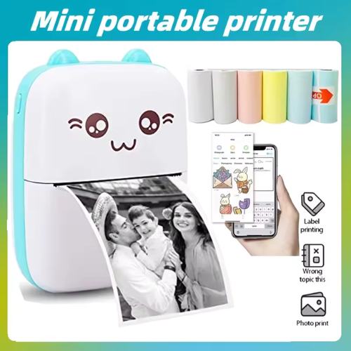 Pocket-Sized Cat Printer: Print Photos, Stickers & Labels | Wireless Bluetooth | 58mm | Works with Android & iOS