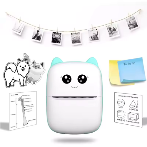 Pocket-Sized Cat Printer: Print Photos, Stickers & Labels | Wireless Bluetooth | 58mm | Works with Android & iOS